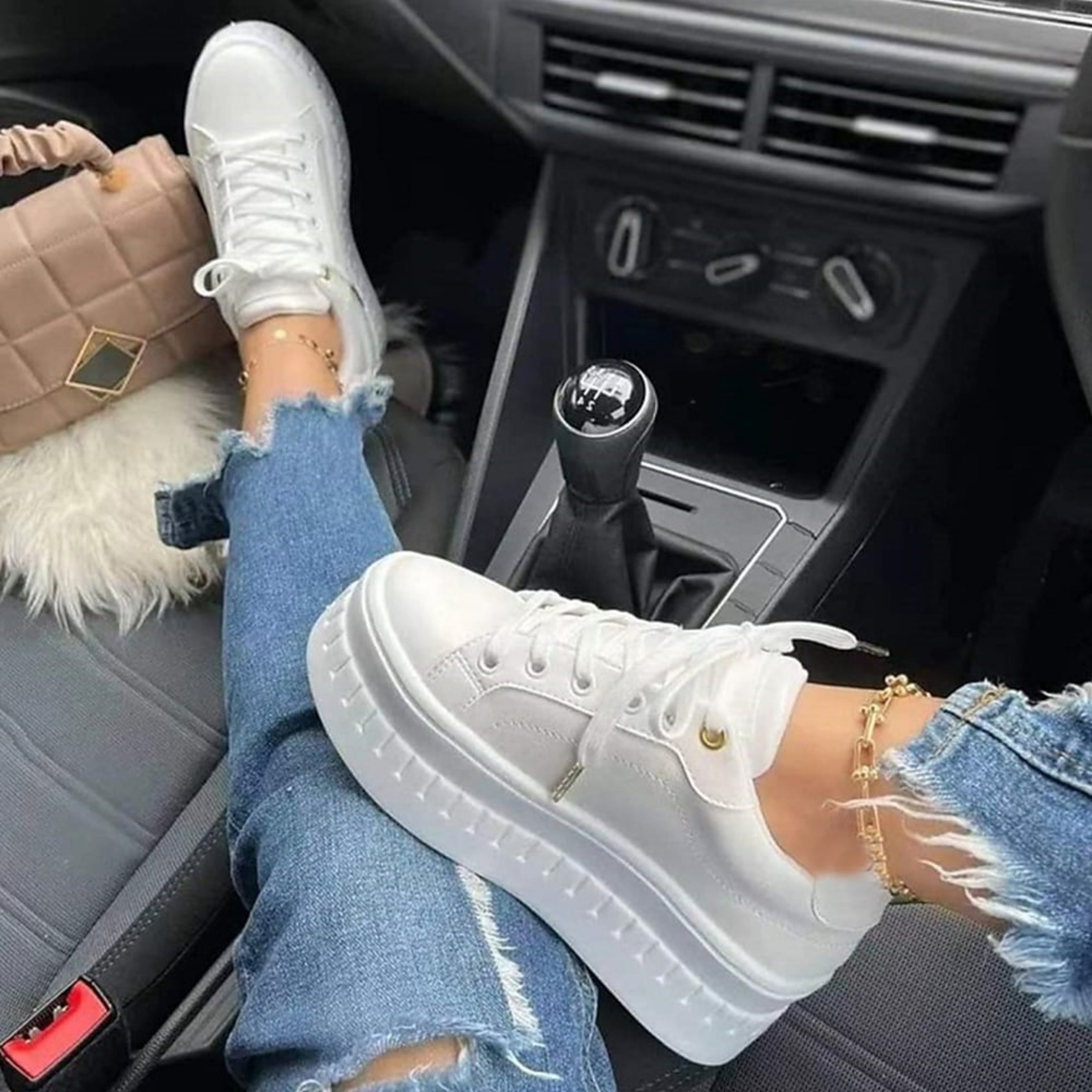 Baskets femme chunky à semelle épaisse et lacets 2