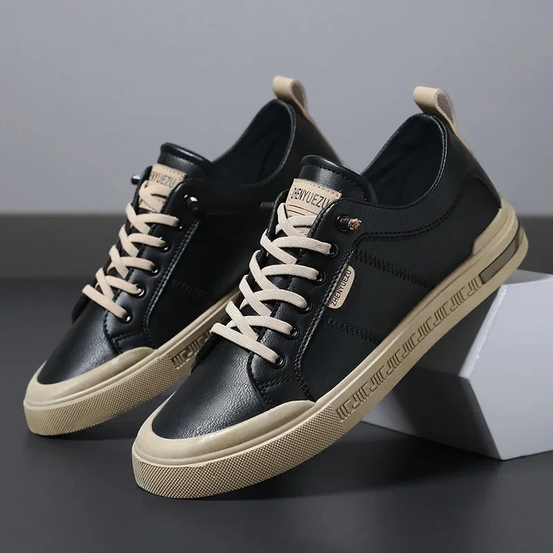 Baskets homme bicolores à lacets coupe basse 3