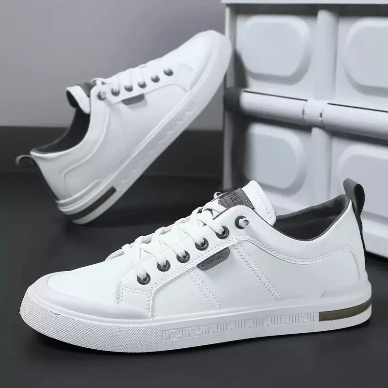 Baskets homme bicolores à lacets coupe basse 6