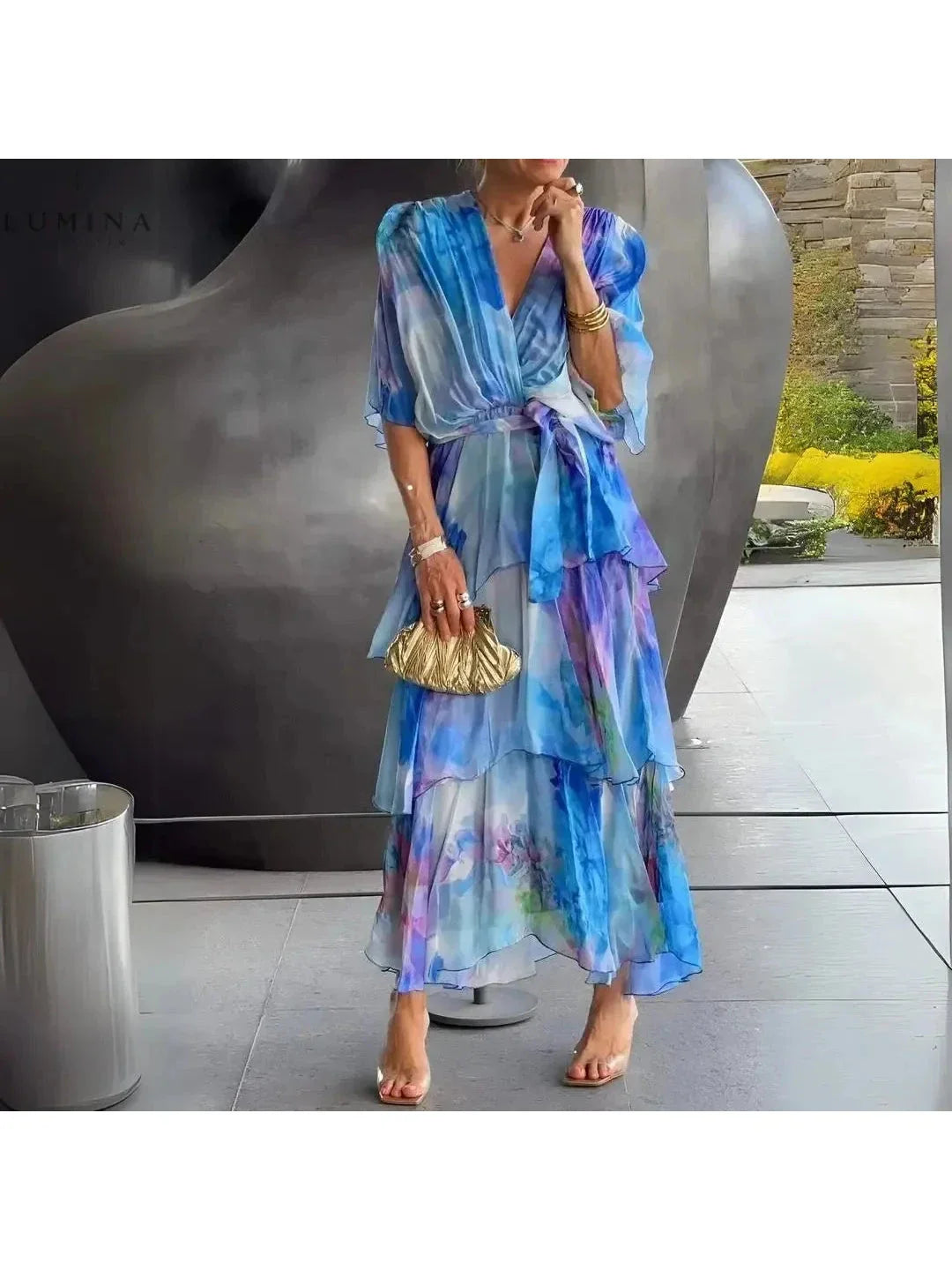 Joséphine – Robe à col en V femme