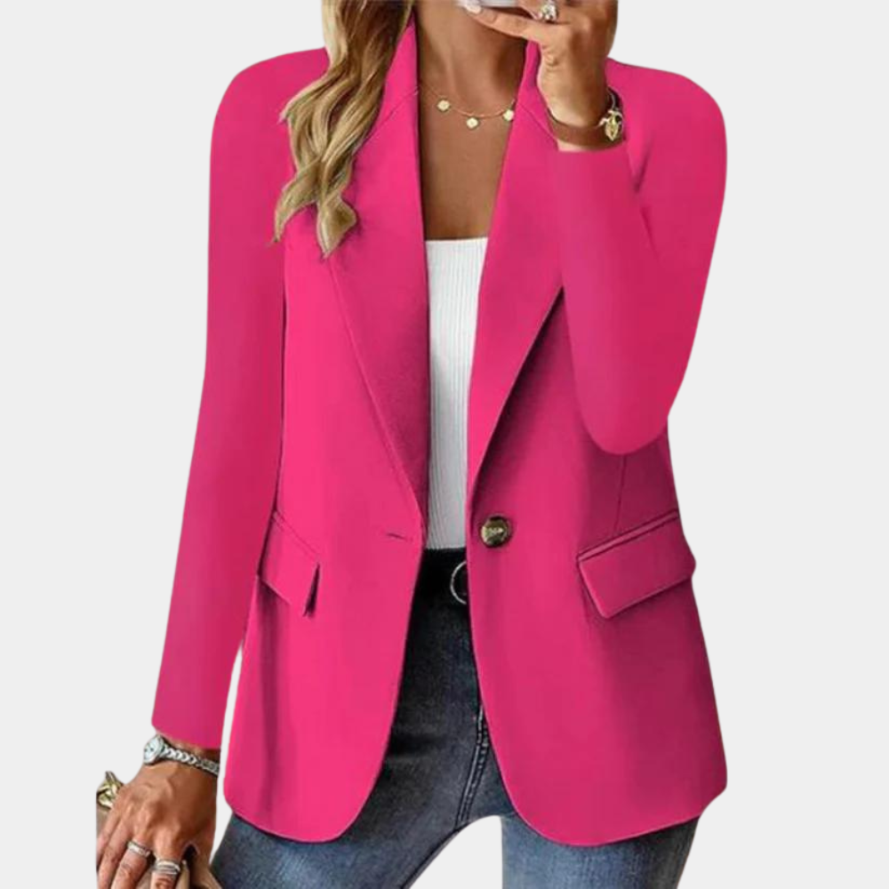 Blazer femme cintré coupe tailleur à manches longues 1