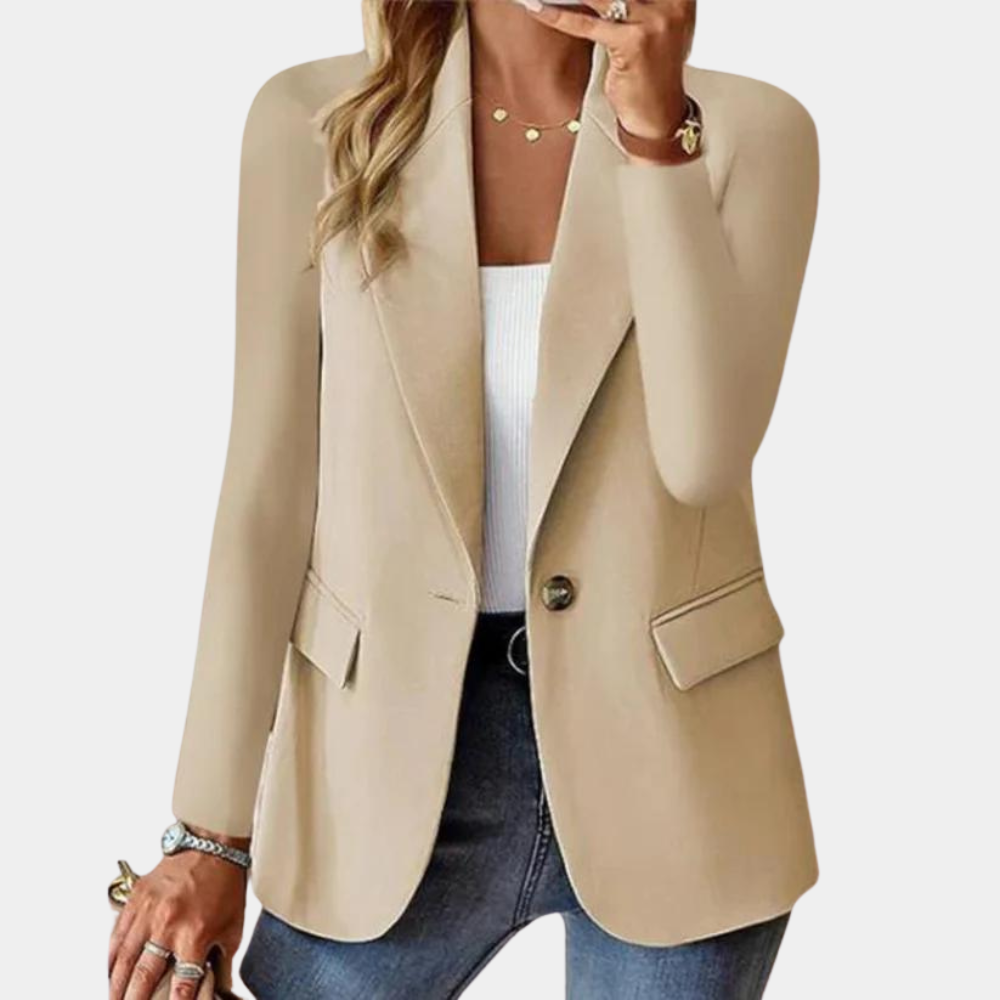 Blazer femme cintré coupe tailleur à manches longues 2