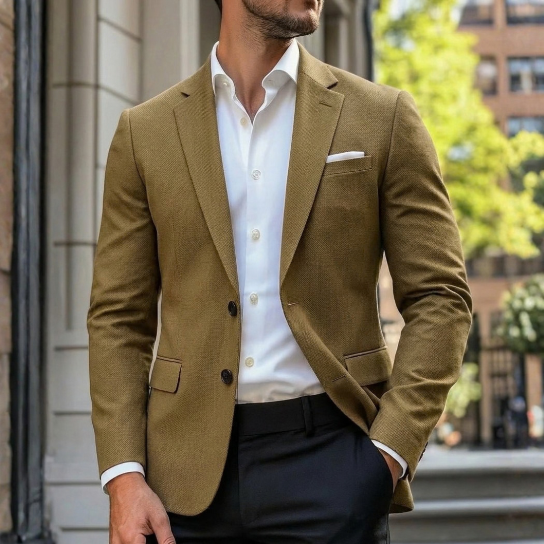 Blazer homme à revers crantés boutonné 1