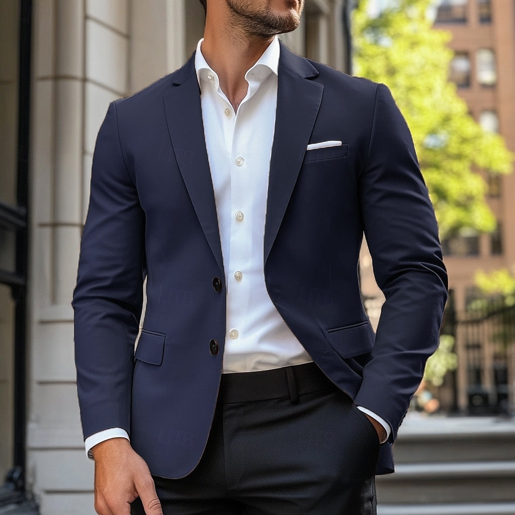Blazer homme à revers crantés boutonné 2