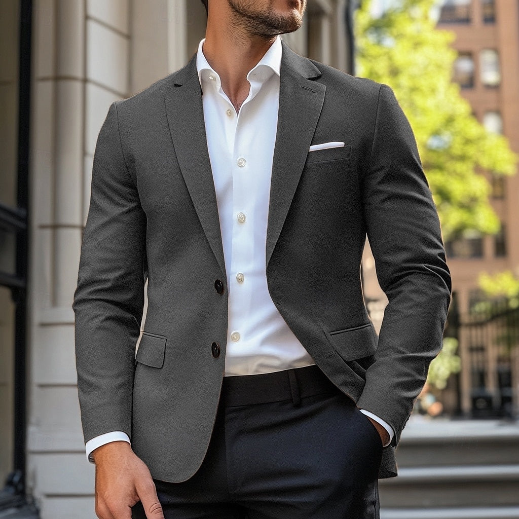 Blazer homme à revers crantés boutonné 4