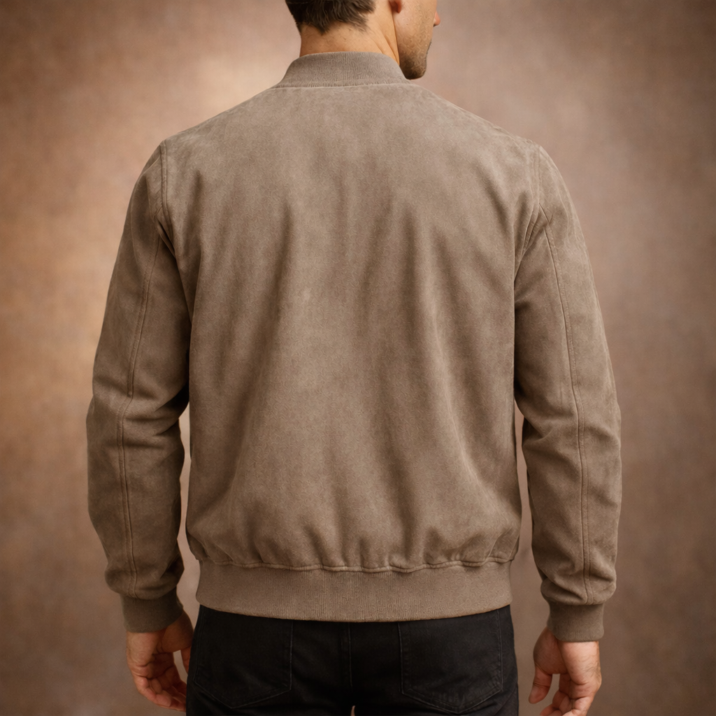 Bomber homme aspect daim léger et respirant à coupe ajustée 4