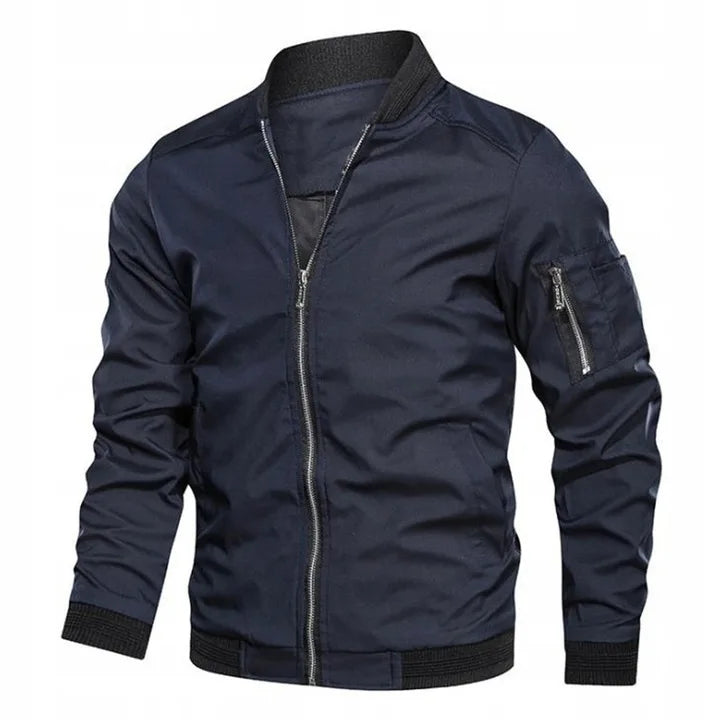 Bomber homme zippé à bords-côtes élastiques et zips décoratifs 2