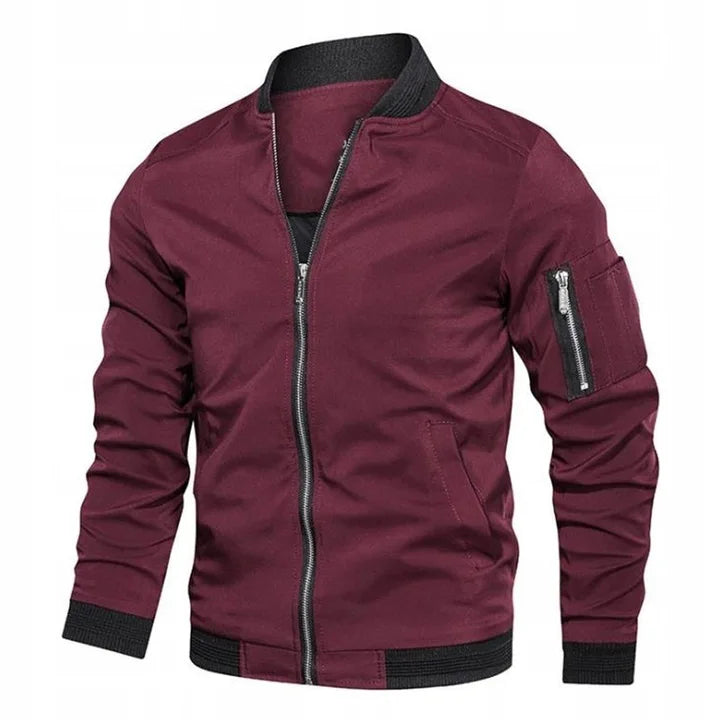 Bomber homme zippé à bords-côtes élastiques et zips décoratifs 3