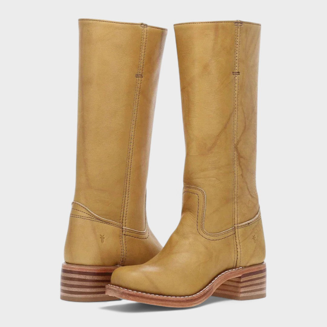 Bottes cavalières femme hautes en cuir à talon bloc 3