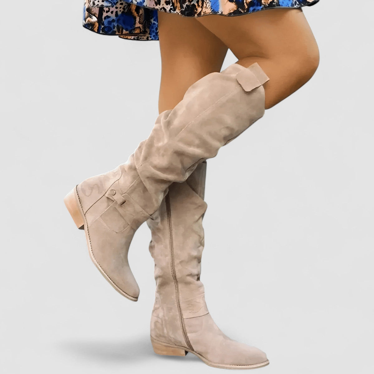 Bottes femme confortables à talon et coupe large 1
