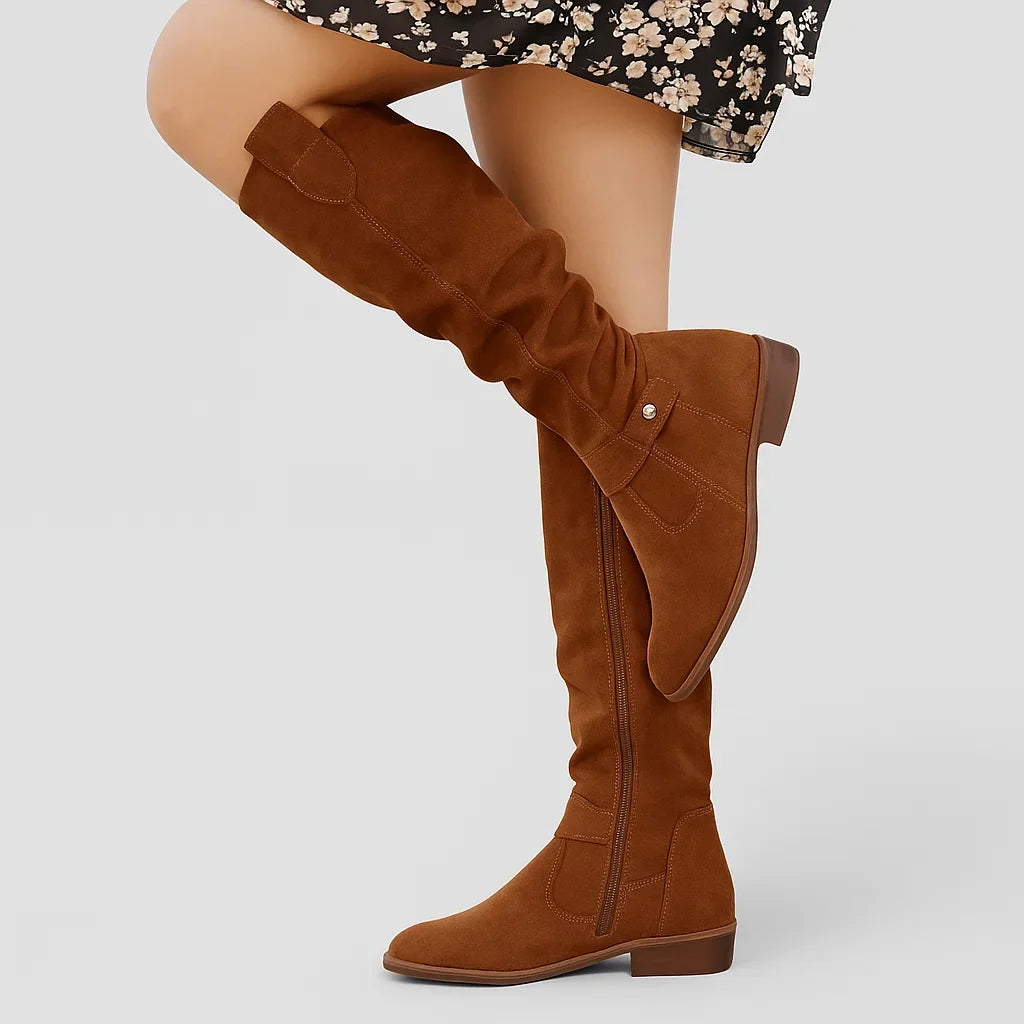 Bottes femme confortables à talon et coupe large 4