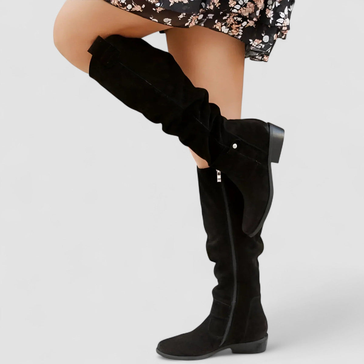 Bottes femme confortables à talon et coupe large 5