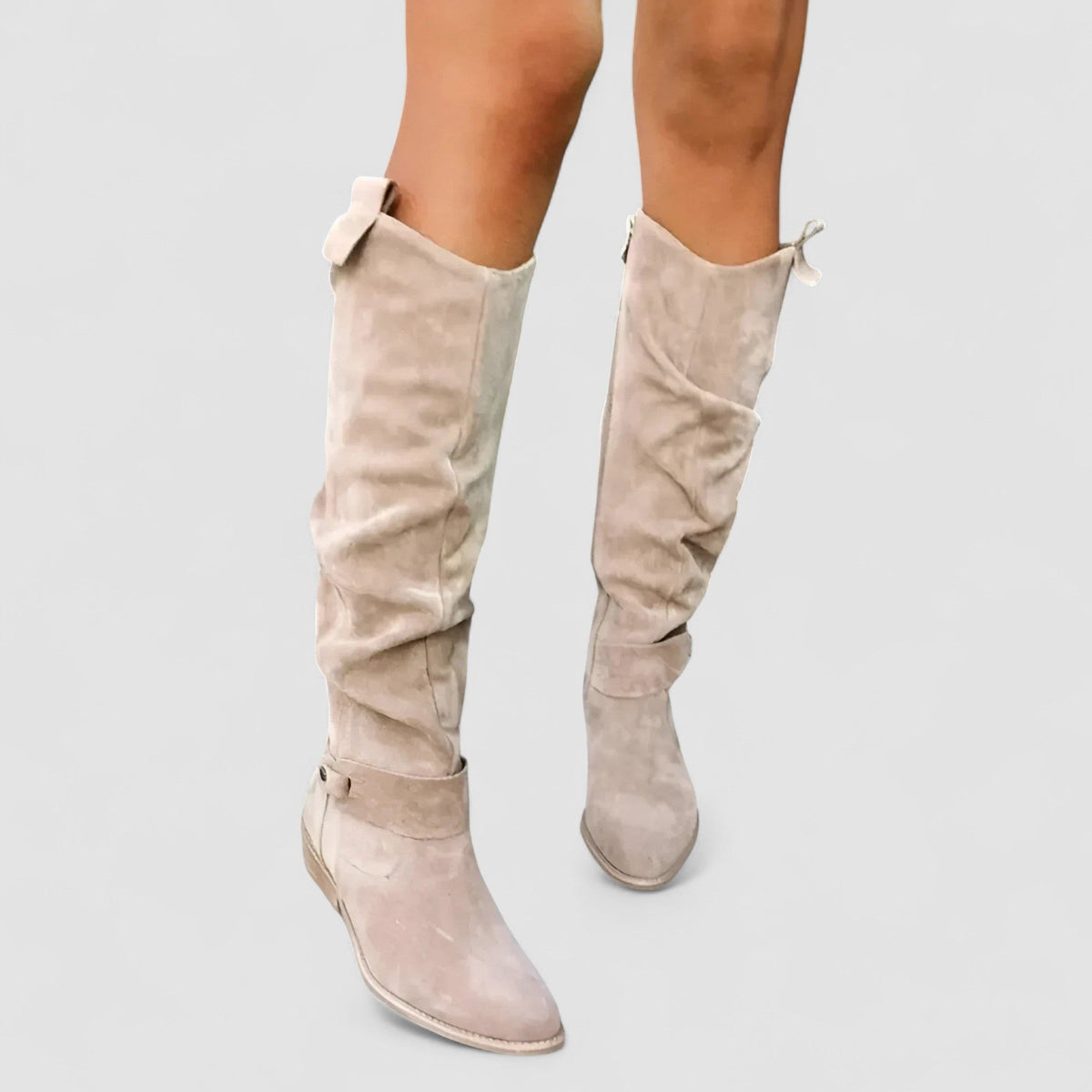 Bottes femme confortables à talon et coupe large 7