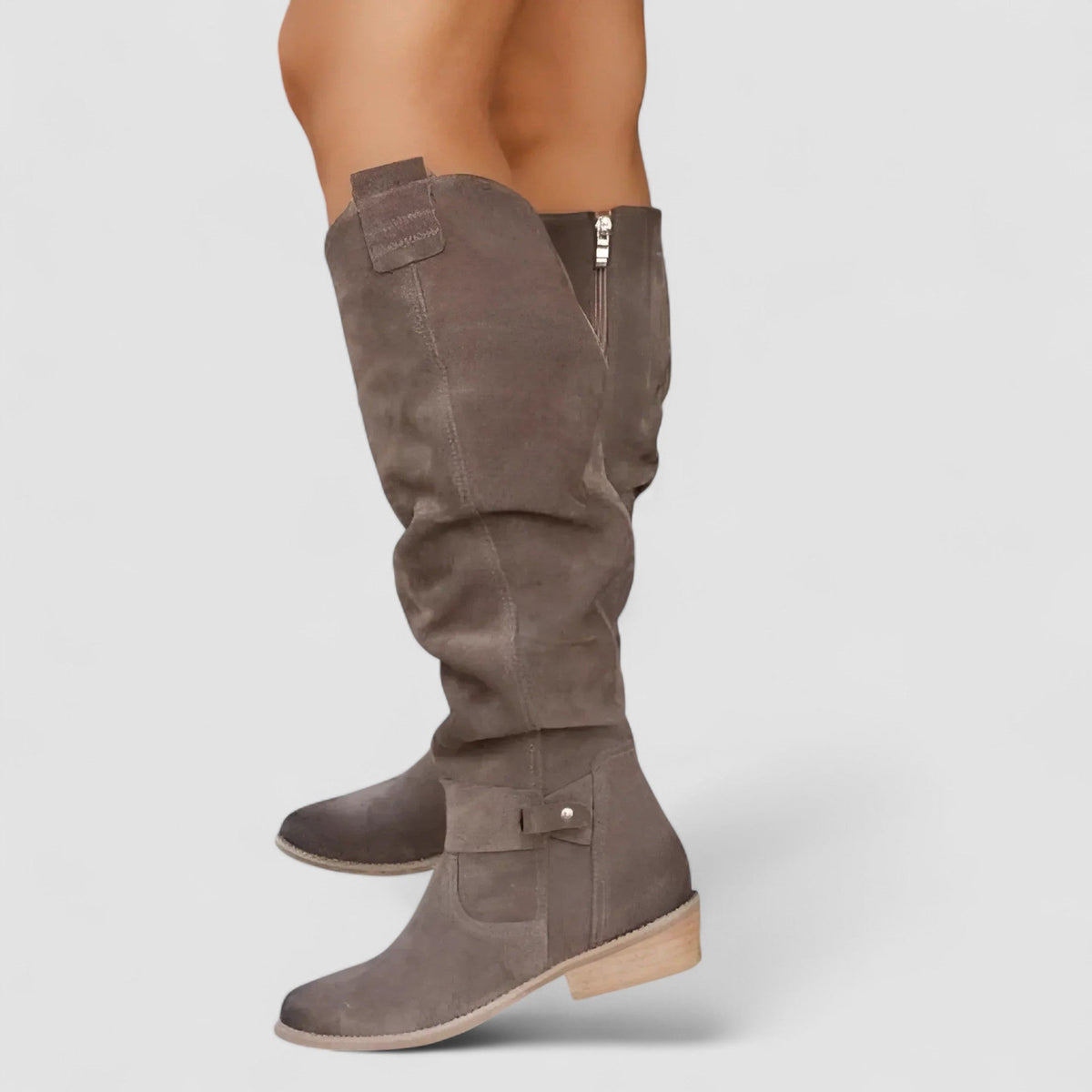 Bottes femme confortables à talon et coupe large 8