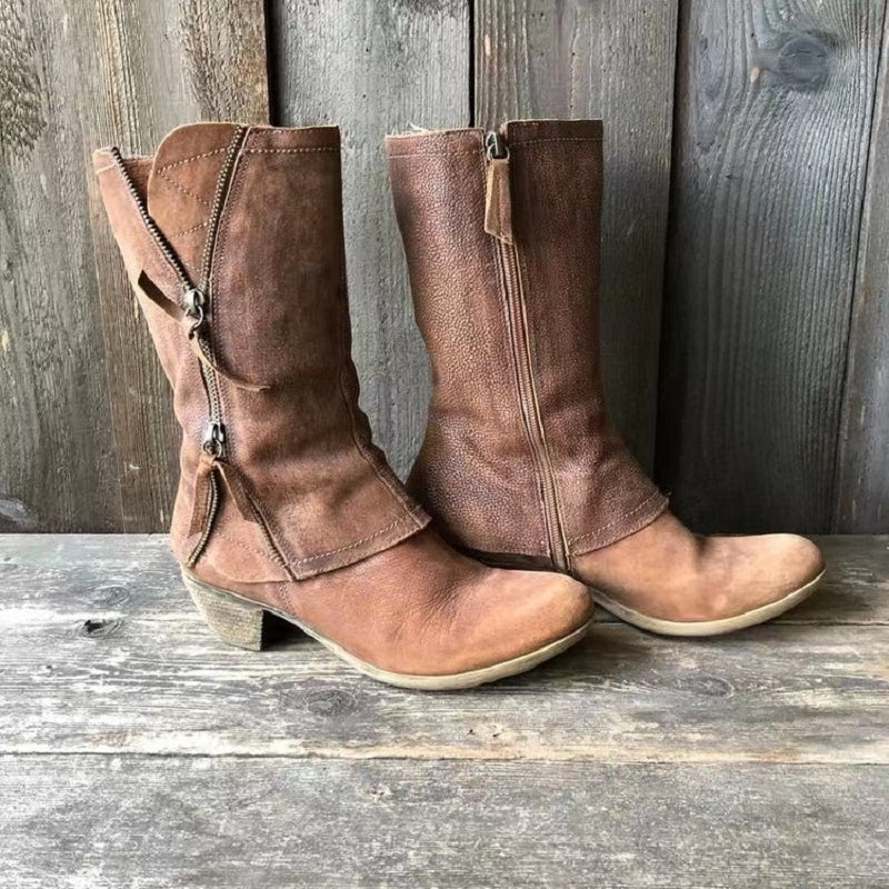 Bottines à lacets femme en cuir talon plat 1