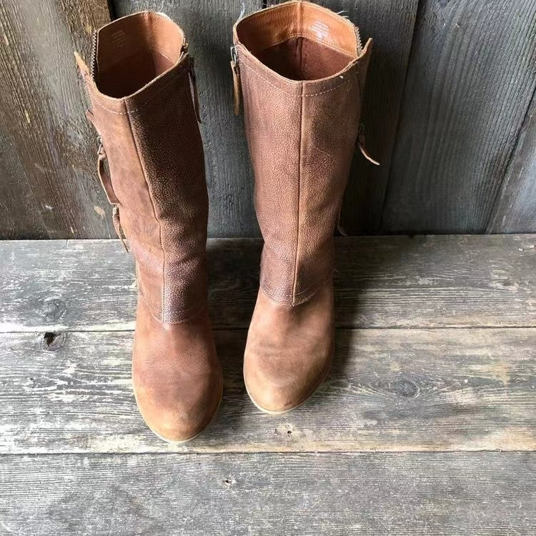 Bottines à lacets femme en cuir talon plat 2