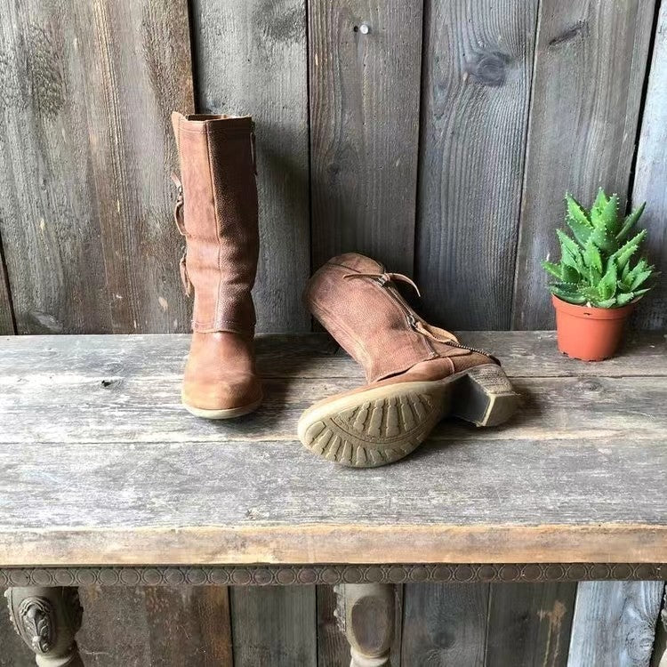 Bottines à lacets femme en cuir talon plat 3