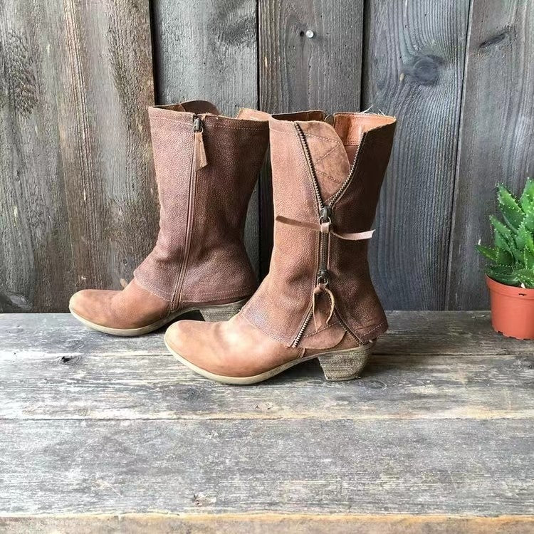 Bottines à lacets femme en cuir talon plat 4