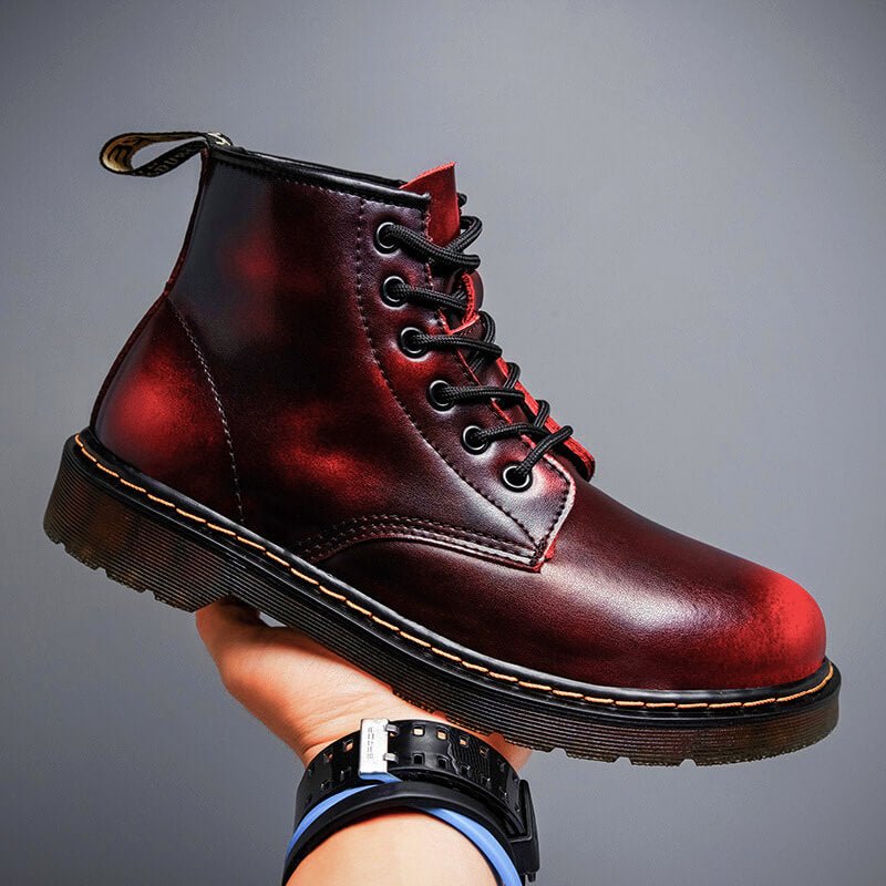 Bottines à lacets homme en cuir à semelle crantée 2