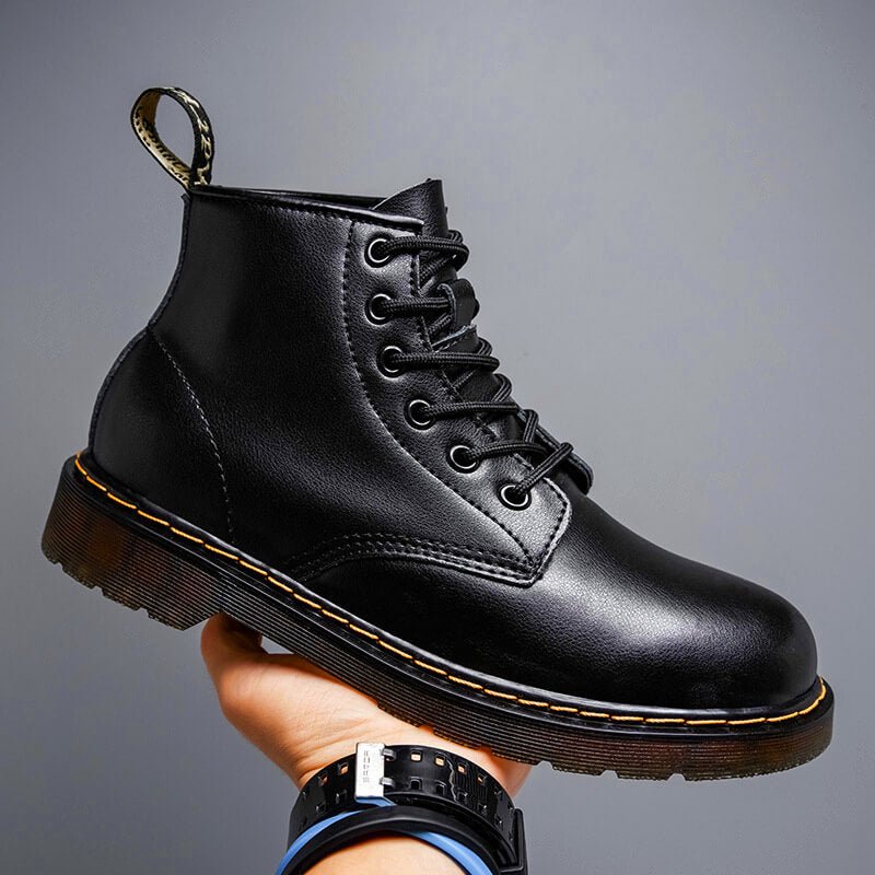 Bottines à lacets homme en cuir à semelle crantée 3