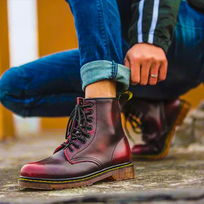 Bottines à lacets homme en cuir à semelle crantée 5
