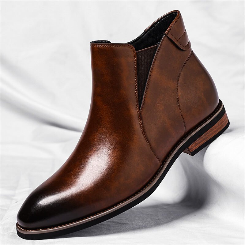 Bottines Chelsea femme en cuir à talon bas 1