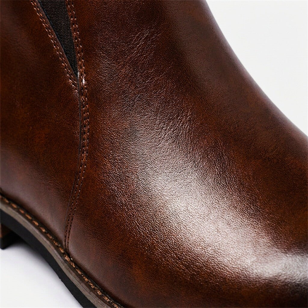 Bottines Chelsea femme en cuir à talon bas 3