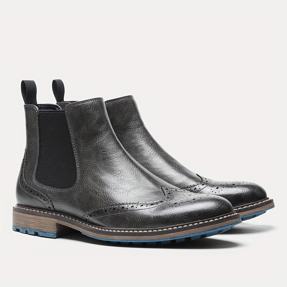 Bottines Chelsea homme à détails brogue 1
