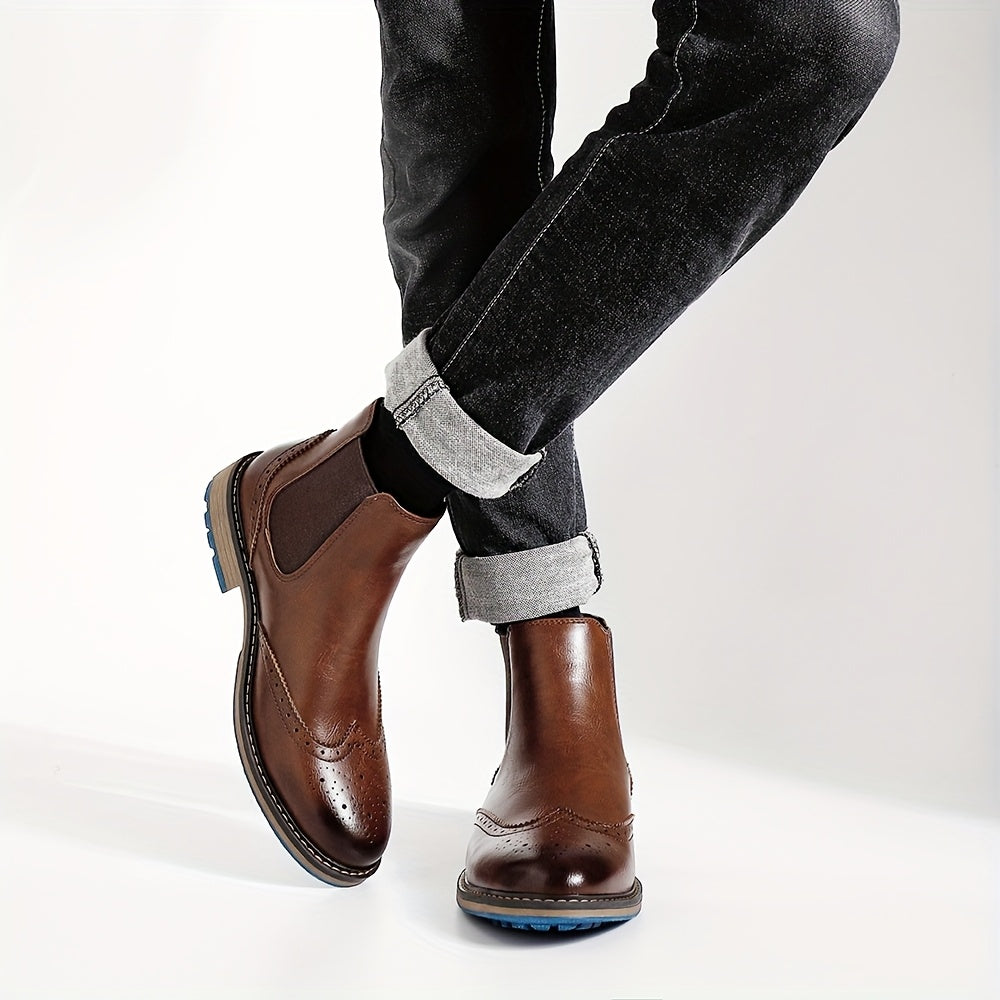 Bottines Chelsea homme à détails brogue 11