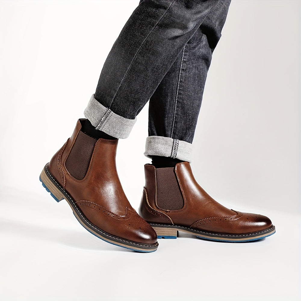 Bottines Chelsea homme à détails brogue 12
