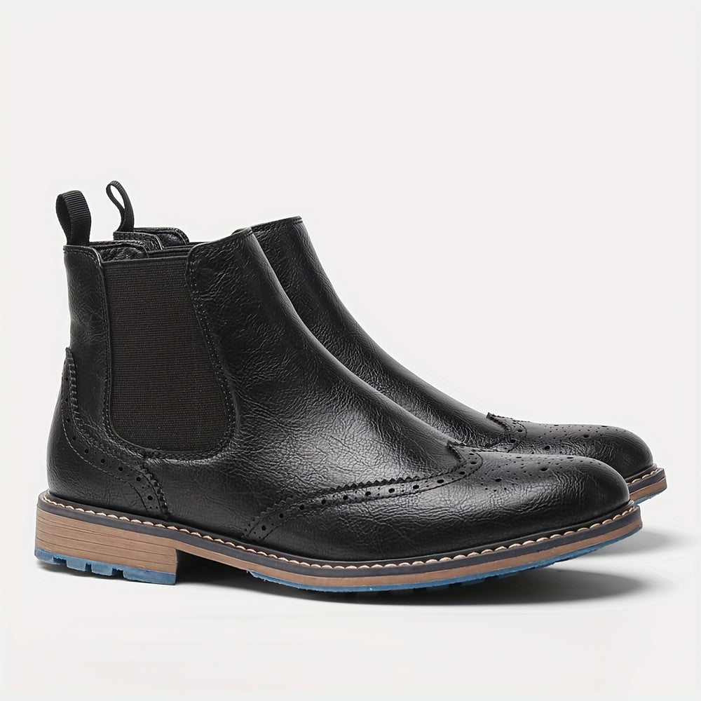 Bottines Chelsea homme à détails brogue 2