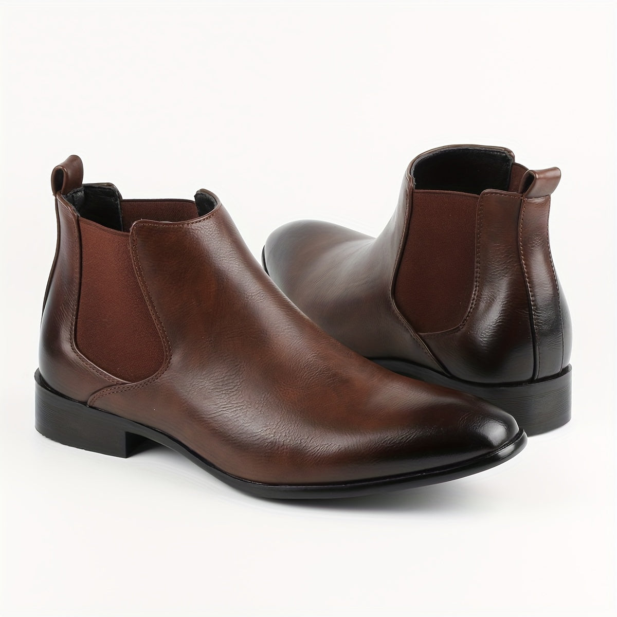 Bottines Chelsea homme en cuir à bout arrondi 6