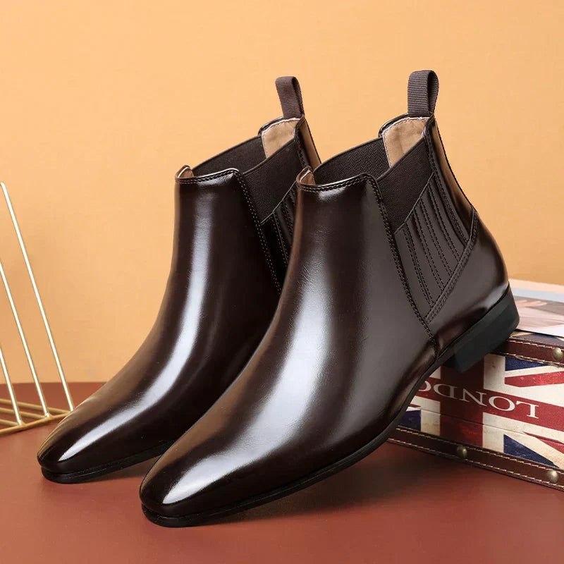 Bottines Chelsea homme en cuir à bout pointu 1