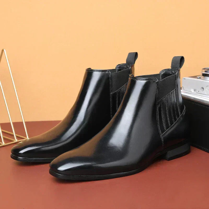 Bottines Chelsea homme en cuir à bout pointu 2