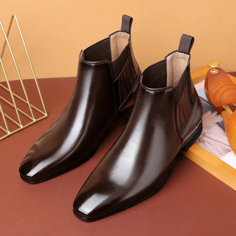 Bottines Chelsea homme en cuir à bout pointu 3