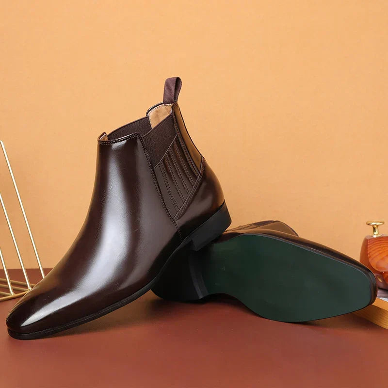 Bottines Chelsea homme en cuir à bout pointu 4