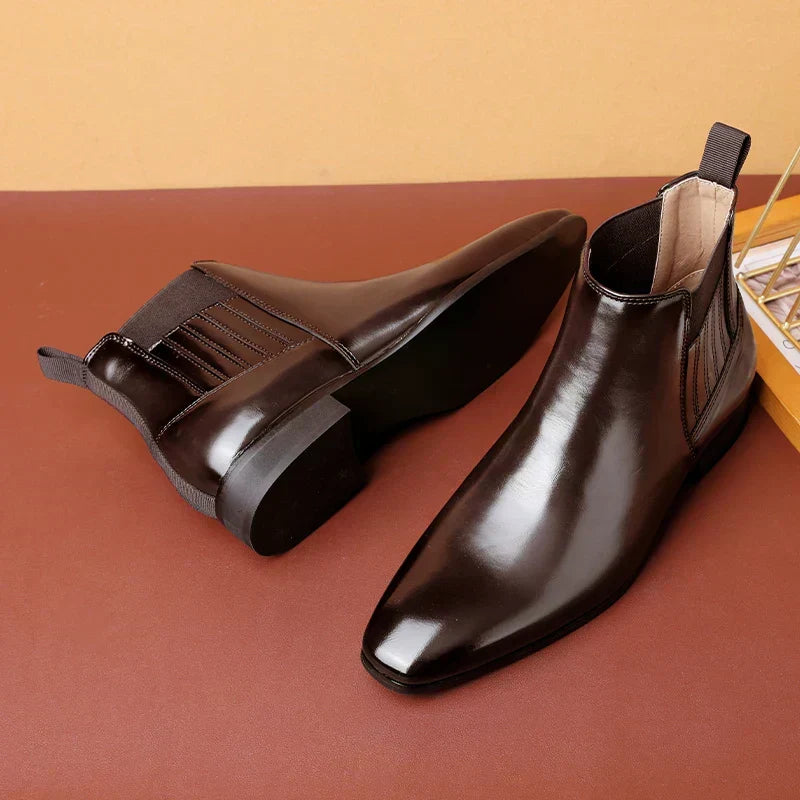 Bottines Chelsea homme en cuir à bout pointu 5