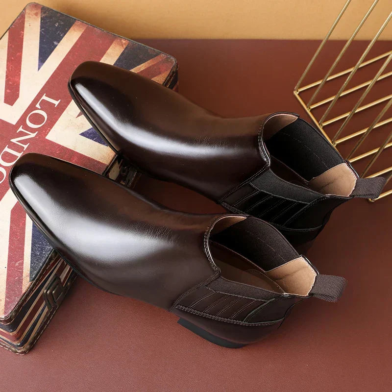 Bottines Chelsea homme en cuir à bout pointu 6