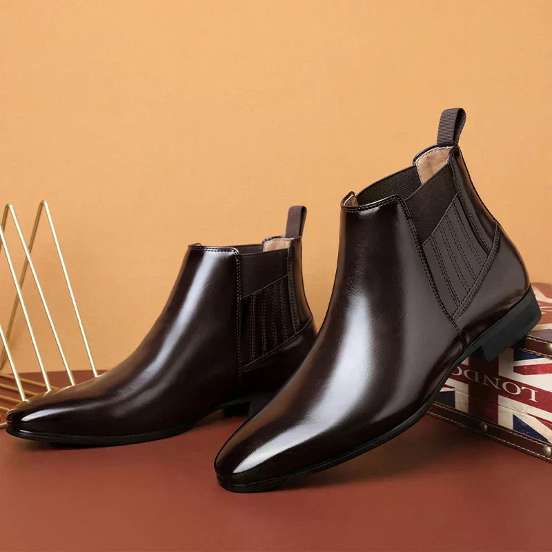 Bottines Chelsea homme en cuir à bout pointu 7