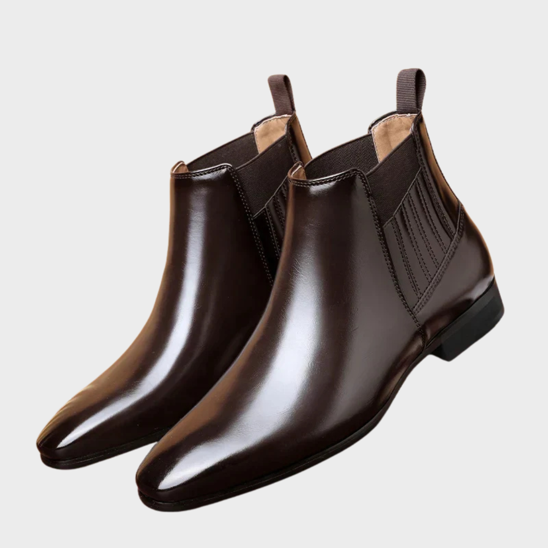 Bottines Chelsea homme en cuir à bout pointu 8