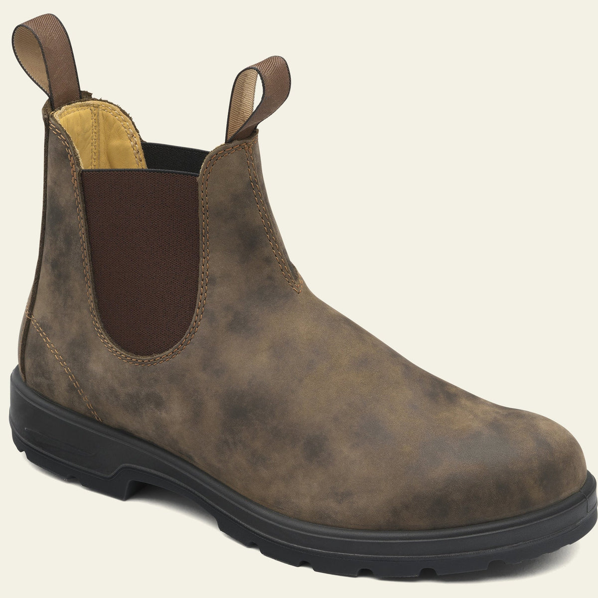 Bottines Chelsea homme en cuir à semelle crantée et élastiques latéraux 2