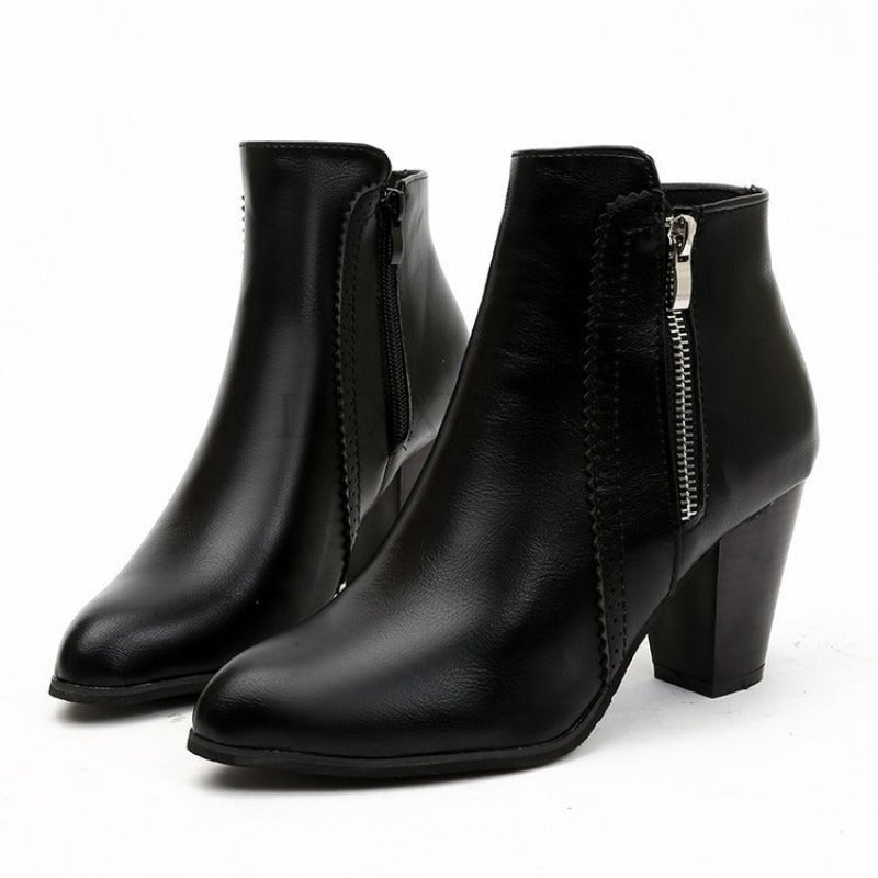 Bottines femme à talon bloc et zip latéral au design intemporel 3