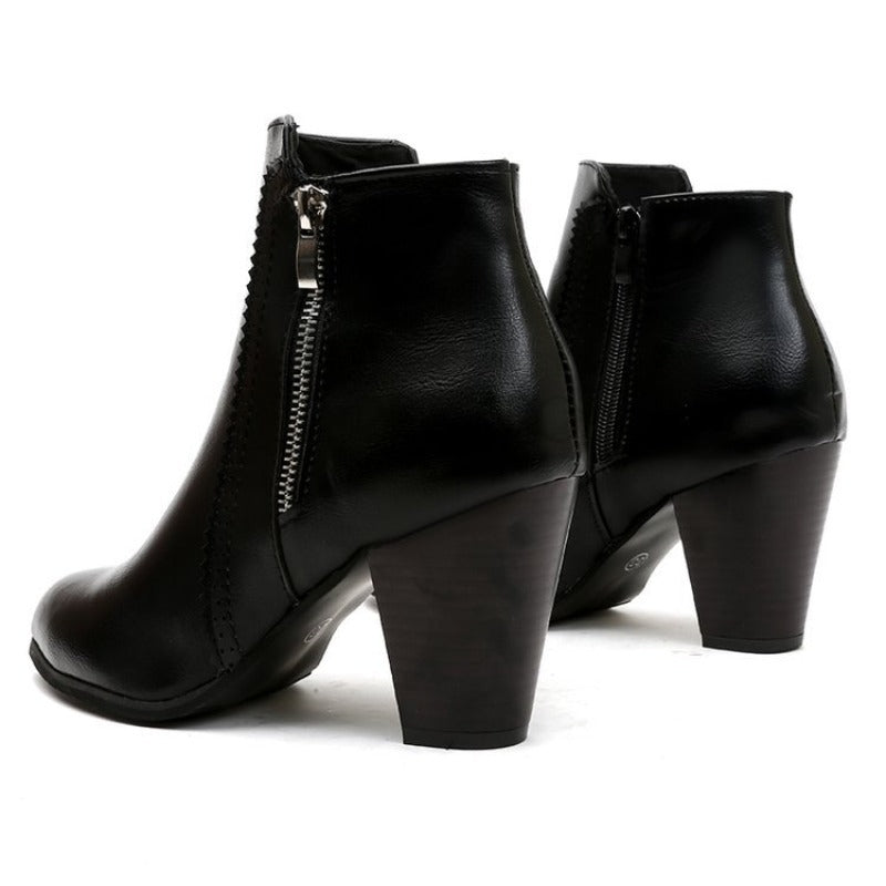 Bottines femme à talon bloc et zip latéral au design intemporel 4