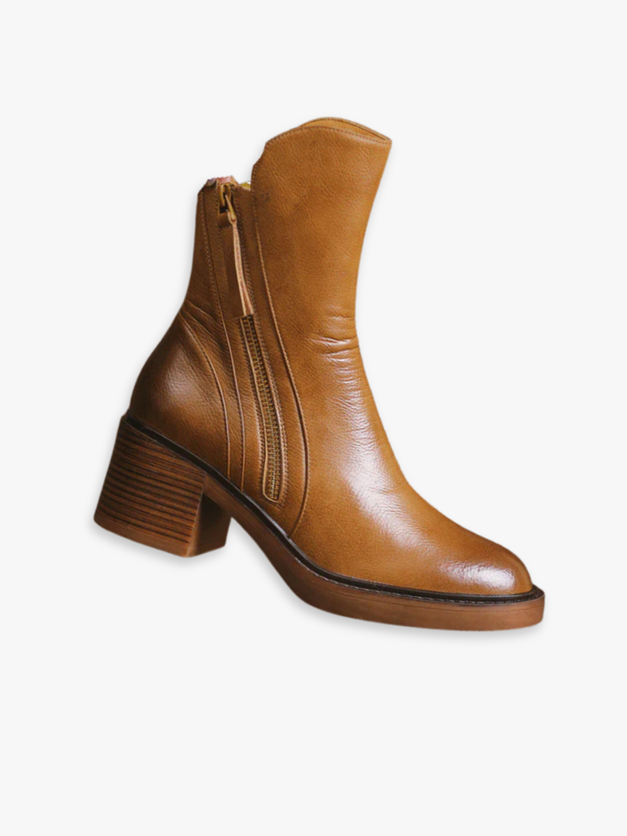 Bottines femme à talon carré et fermeture éclair avant 3
