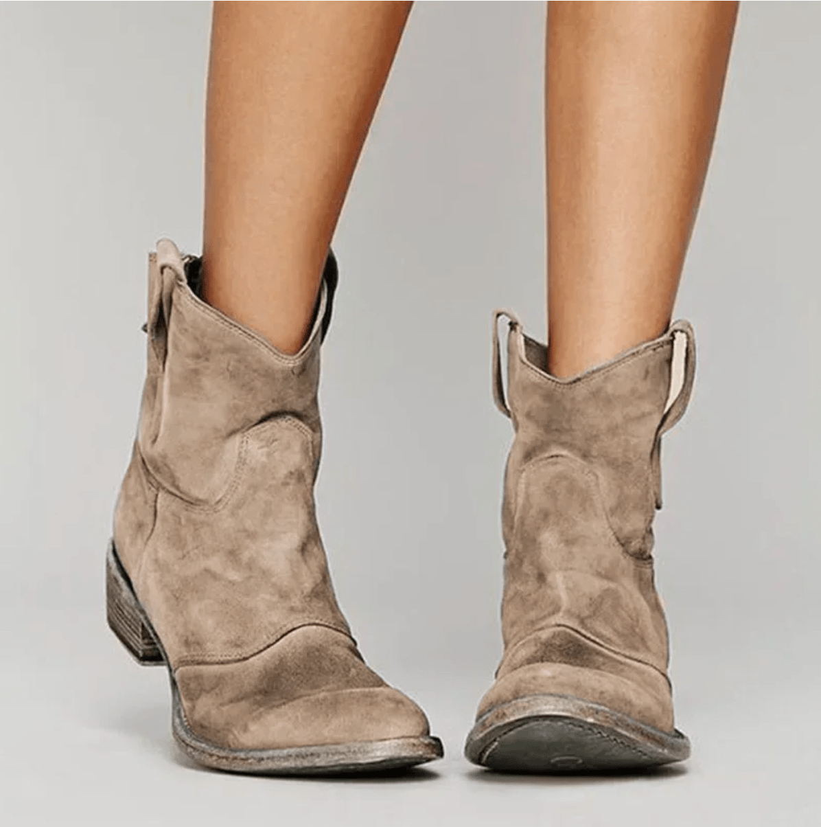 Bottines femme en daim à talon bloc large, zip latéral et semelle antidérapante 2