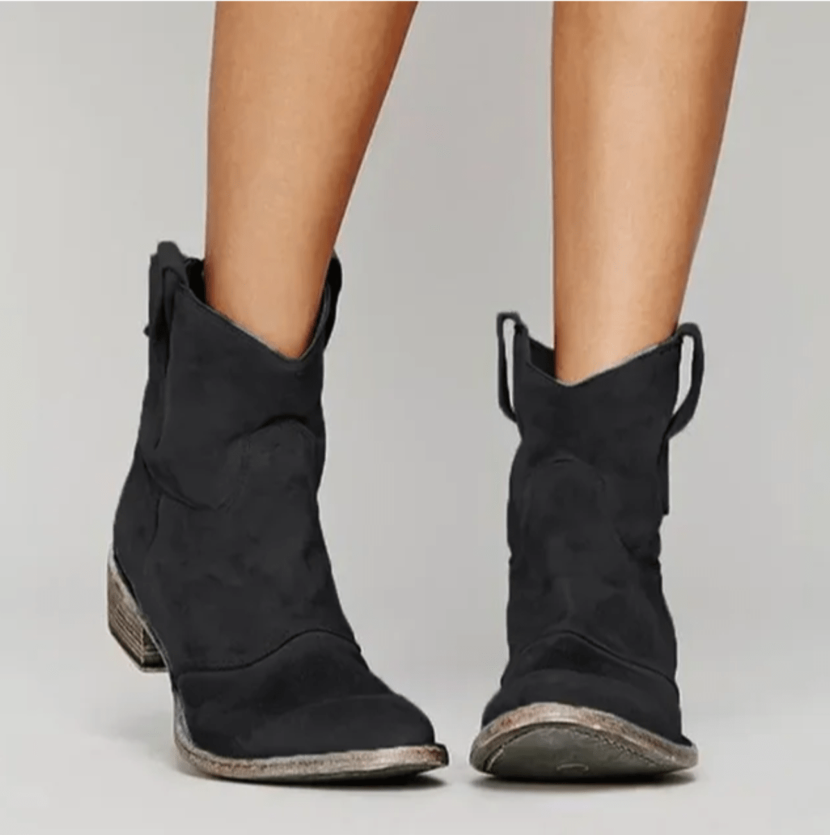 Bottines femme en daim à talon bloc large, zip latéral et semelle antidérapante 4