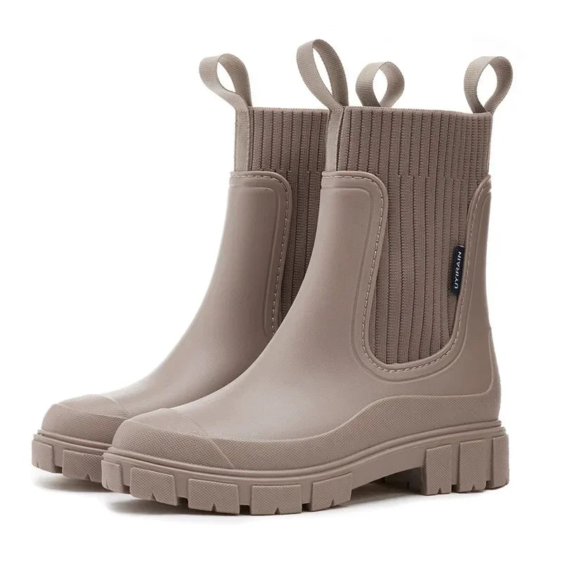 Bottines femme imperméables à enfiler, style chelsea et semelle antidérapante 1
