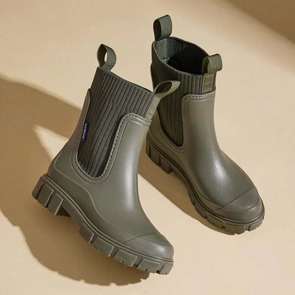 Bottines femme imperméables à enfiler, style chelsea et semelle antidérapante 10