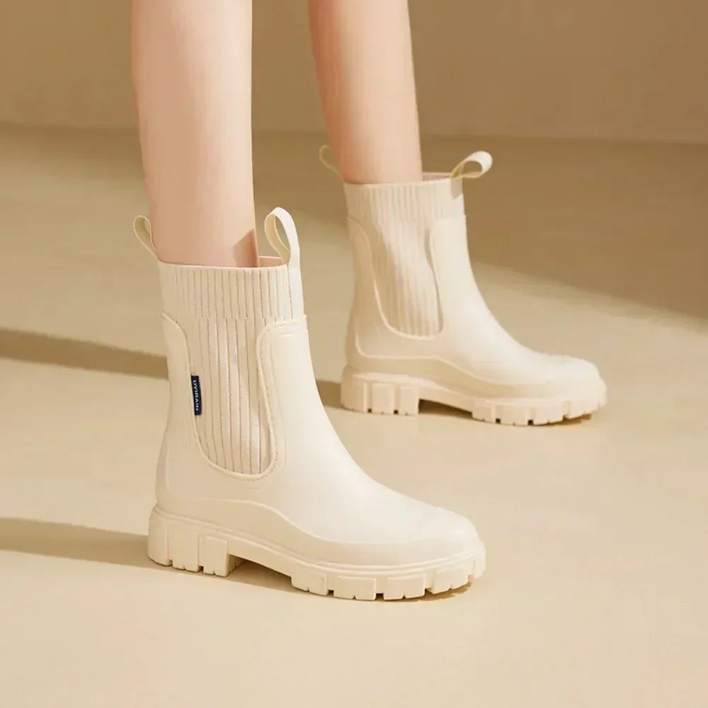 Bottines femme imperméables à enfiler, style chelsea et semelle antidérapante 11