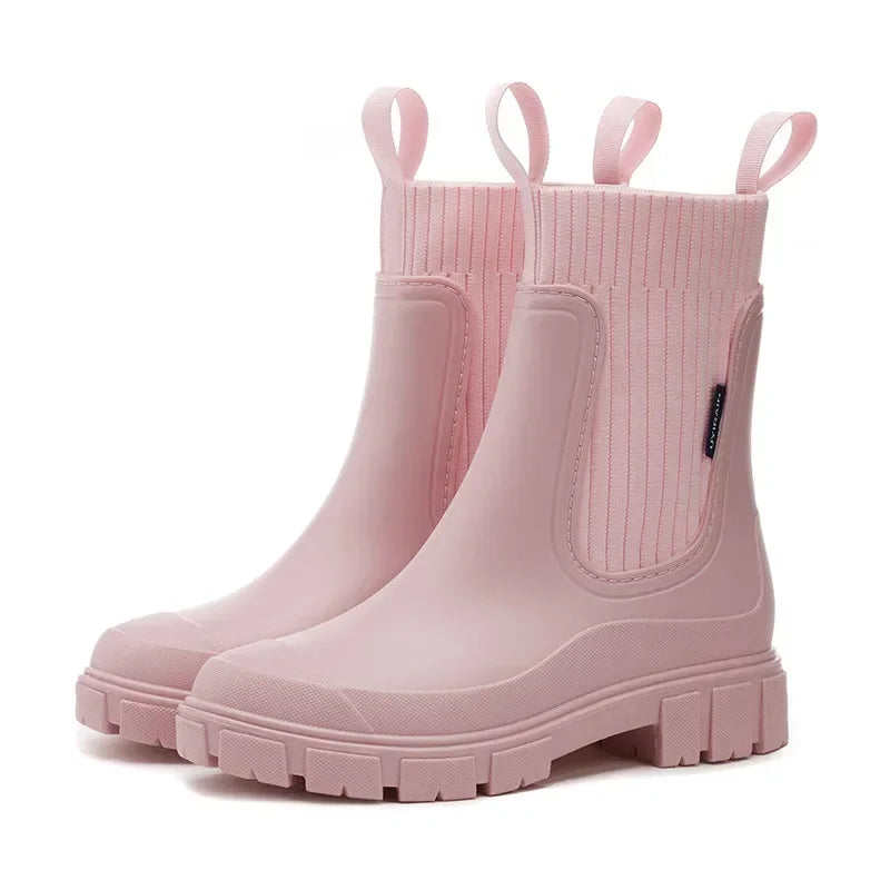 Bottines femme imperméables à enfiler, style chelsea et semelle antidérapante 2